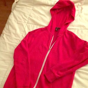 Red forever 21 sweatshirt jacket